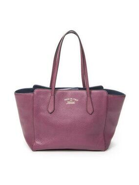 Gucci Small Swing Tote Bag Purple Calfskin Leather